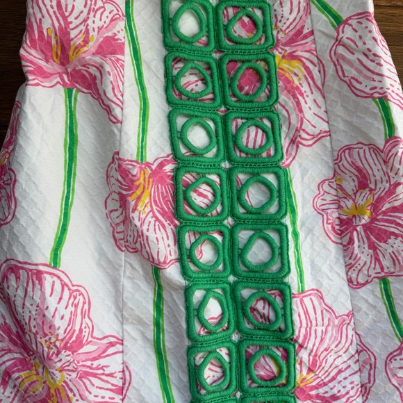 Lilly Pulitzer Angela Dress Resort White Clover Cup Strapless Size 0 Preowned - Picture 3 of 7